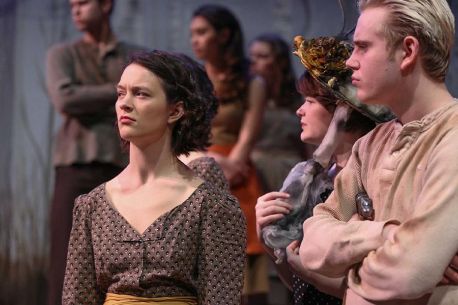 Students performing at the opening of the Conklin Theatre.