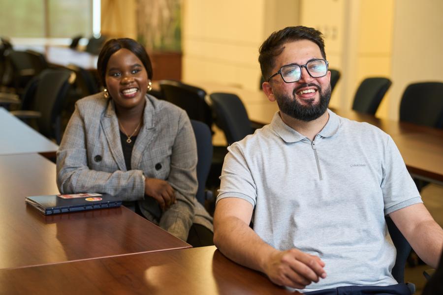 Asper students participate in a co-op work session.