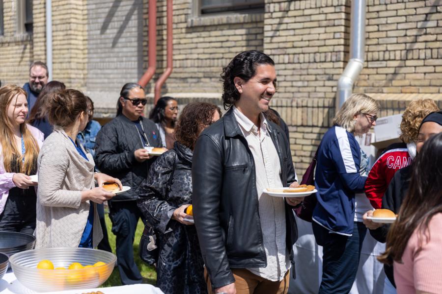Lining up for BBQ