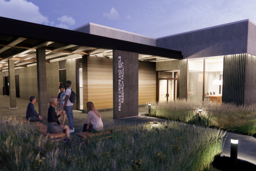 Updated 2025 Prairie Crops and Soils Research Facility mock up.