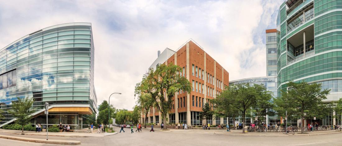 A street view of the Rady Faculty of Health Sciences Bannatyne campus.