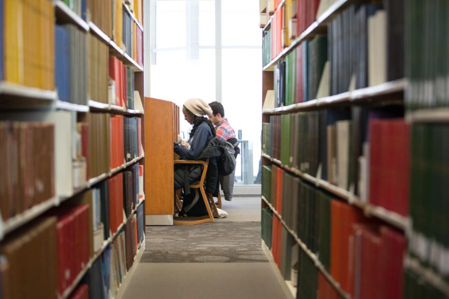 Students working in the Neil John Maclean Library.