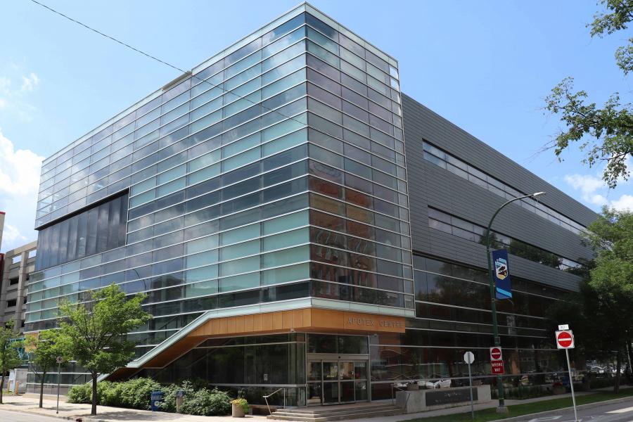 Exterior view of the College of Pharmacy, located in the Apotex Centre.