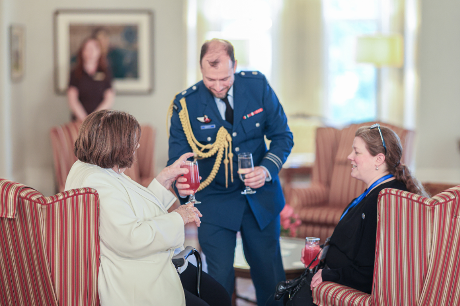 Guests connect during a Government House reception.