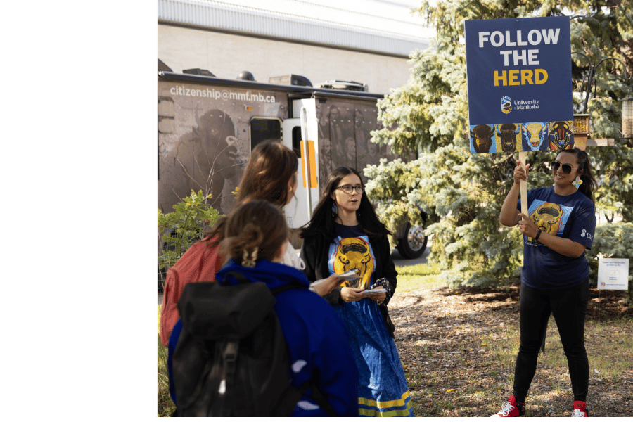 Students participating in Indigenous Orientation at the University of Manitoba.