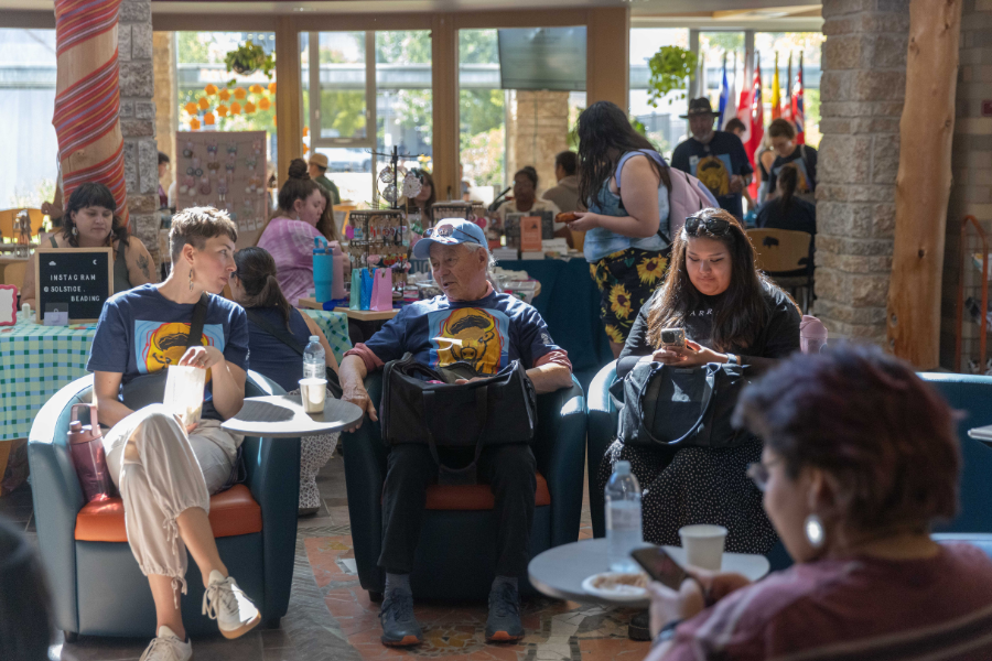 Students and community members gathered in the Indigenous Student Centre.