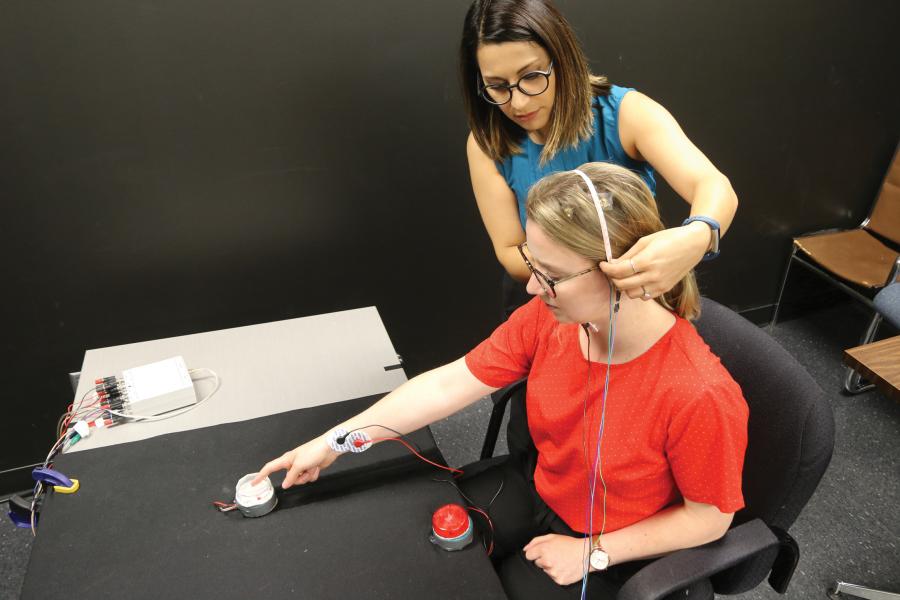 Two womean participating in research