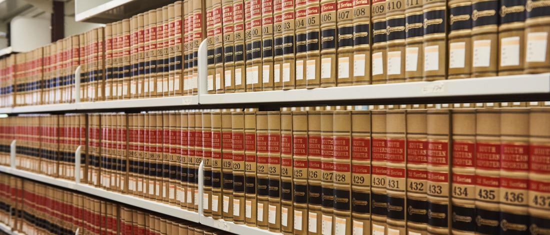 Law books inside the E.K. Williams Law Library