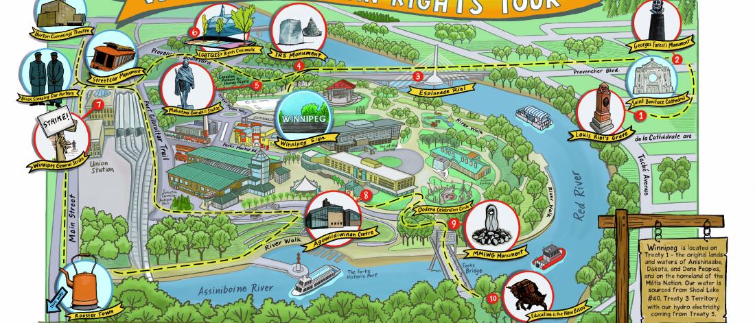 Master of Human Rights walking tour map