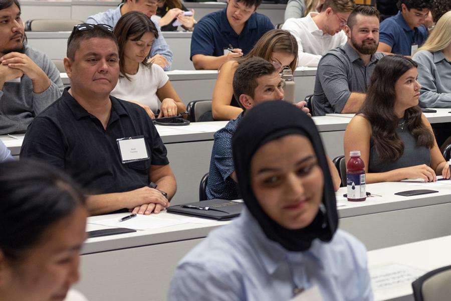 Law students experiencing their first day of law school