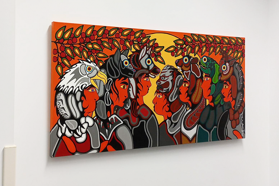 An Indigenous Woodlands-style art piece