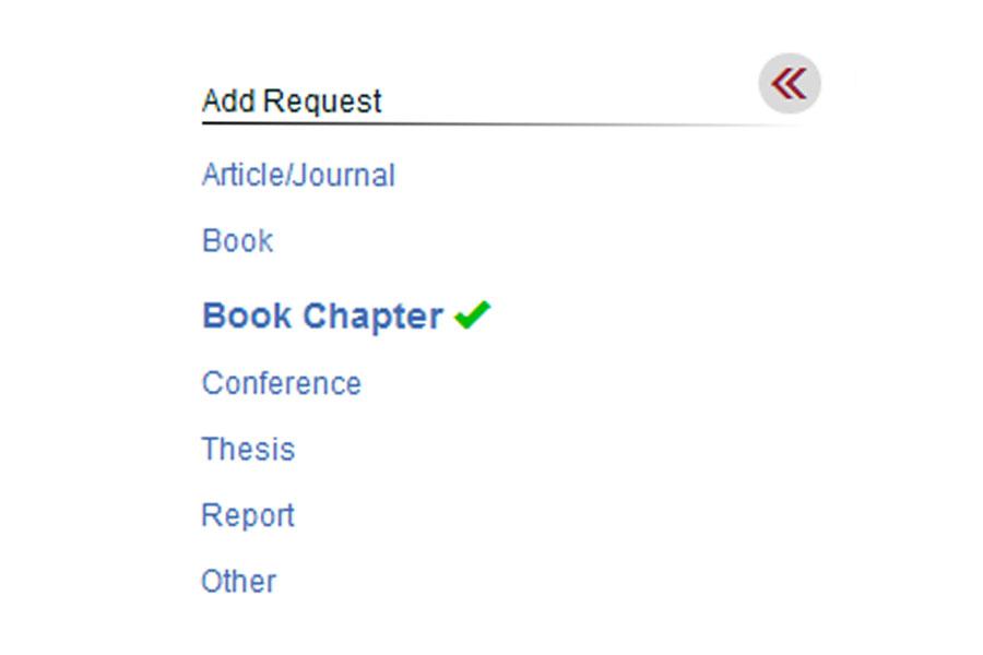 Access Materials Request Scan Facet Selection