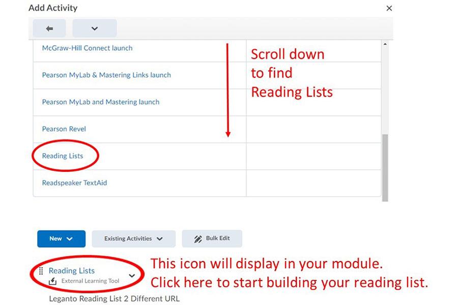 Scroll down to find reading lists.
