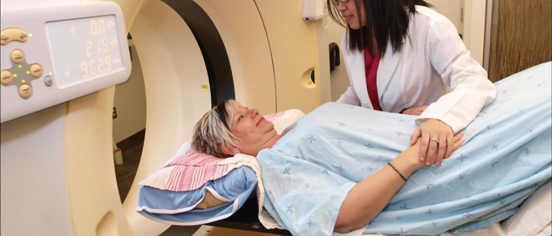 Patient being scanned
