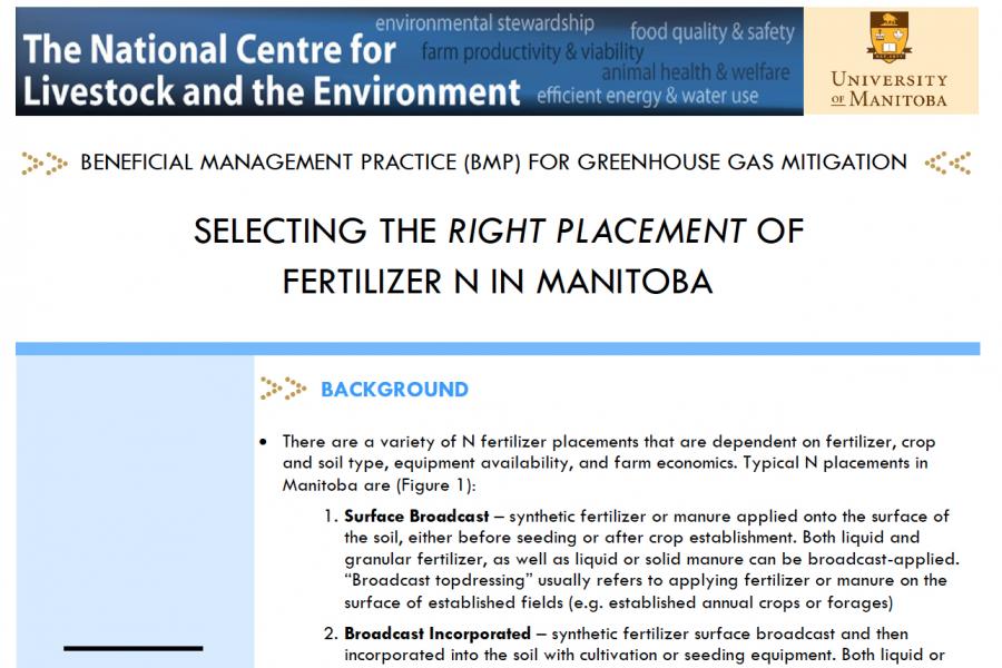 Selecting the Right Placement of Fertilizer N in Manitoba cover