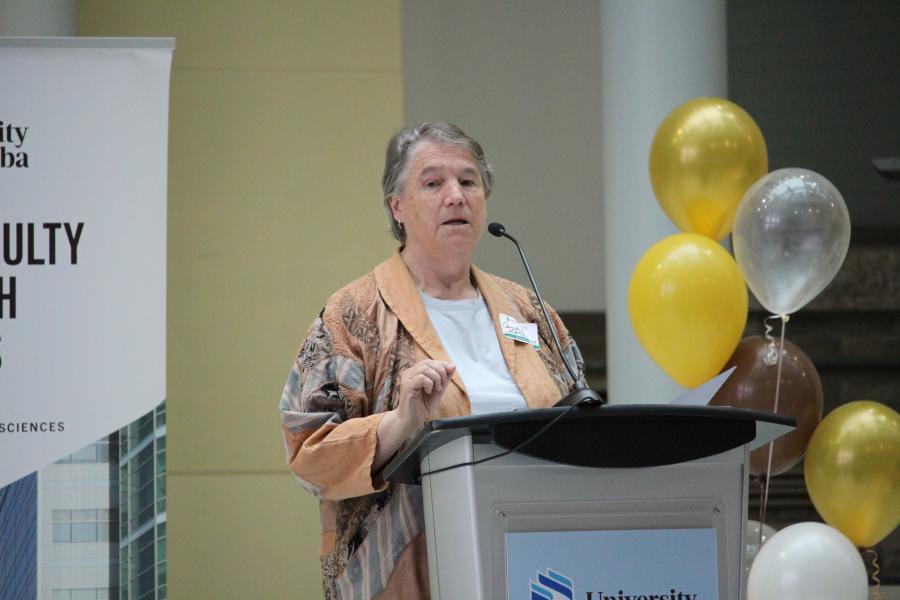 Carolyn Hill-Carroll speaking at Rady Dean’s Breakfast during Homecoming.