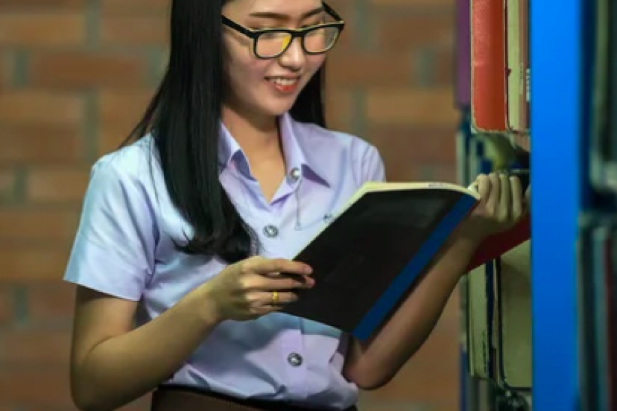 Student reading