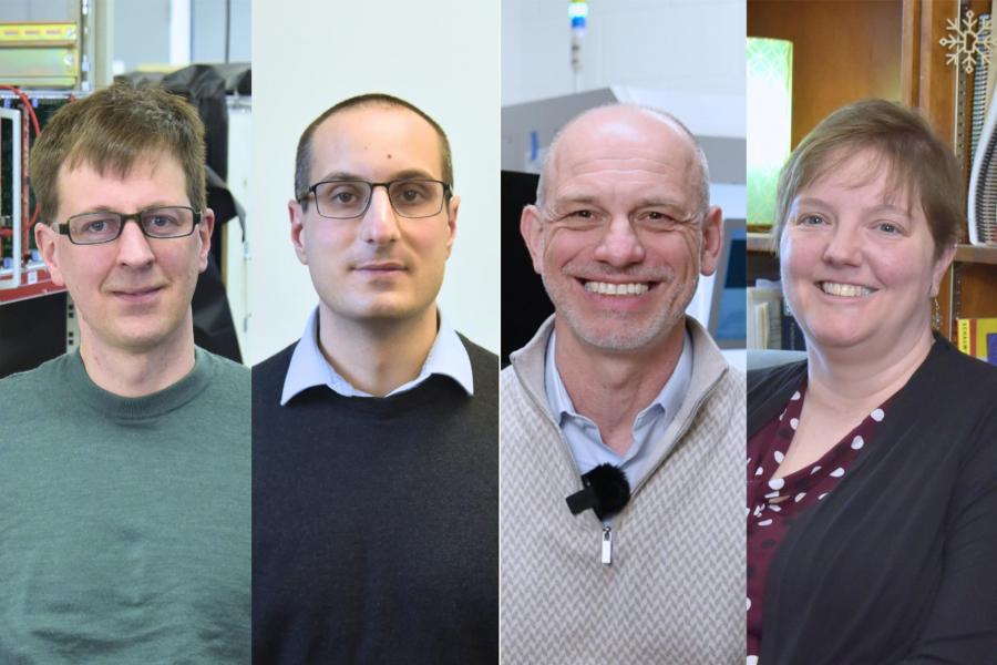 From left to right Wouter Deconinck, Savino Longo, Michael Gericke, Juliette Mammei