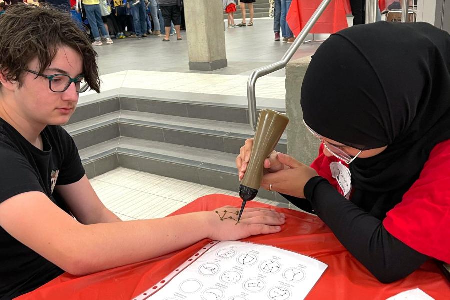 Henna Constellations booth at Science Rendezvous.