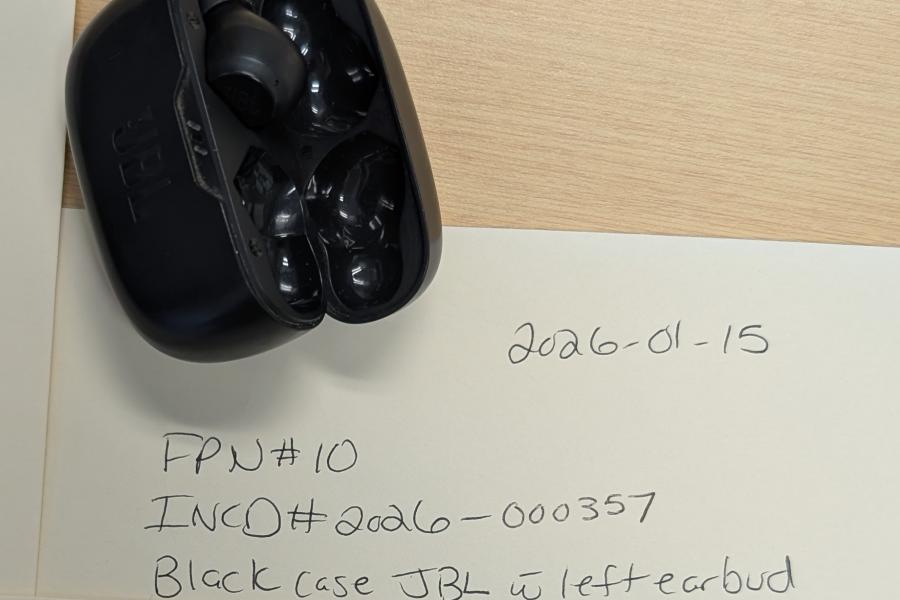 Black JBL Left earbud and case