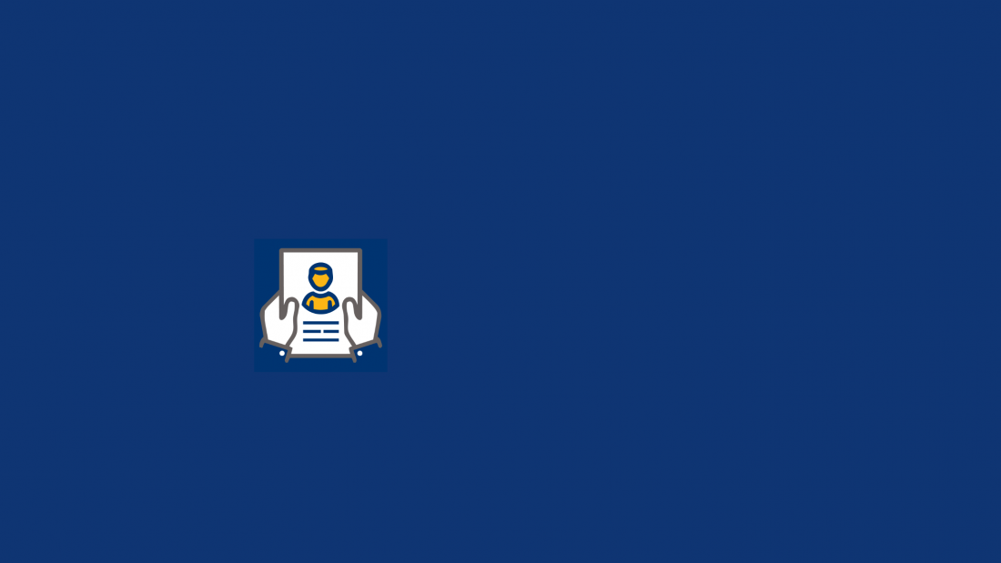 Resume icon on UM blue background representing Get Hired career resources.
