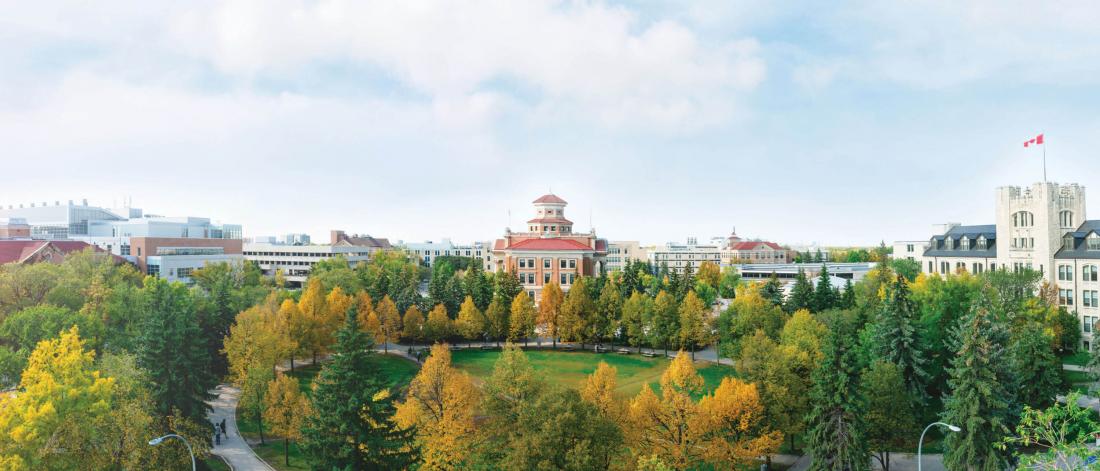 Panoramic photo of Fort Garry campus.