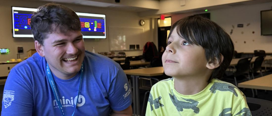 leader and child playing videogames
