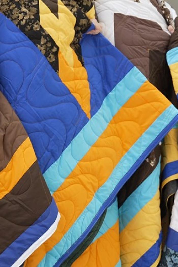 A detail visual of multiple star blankets.