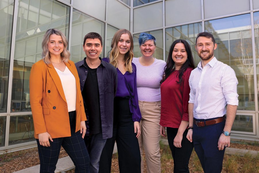 The 2019 University of Manitoba, Vanier Scholars stand together for a photo.