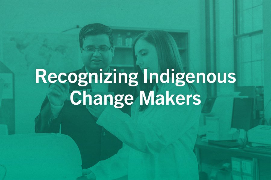 A graphic that says Recognizing Indigenous Change Makers.