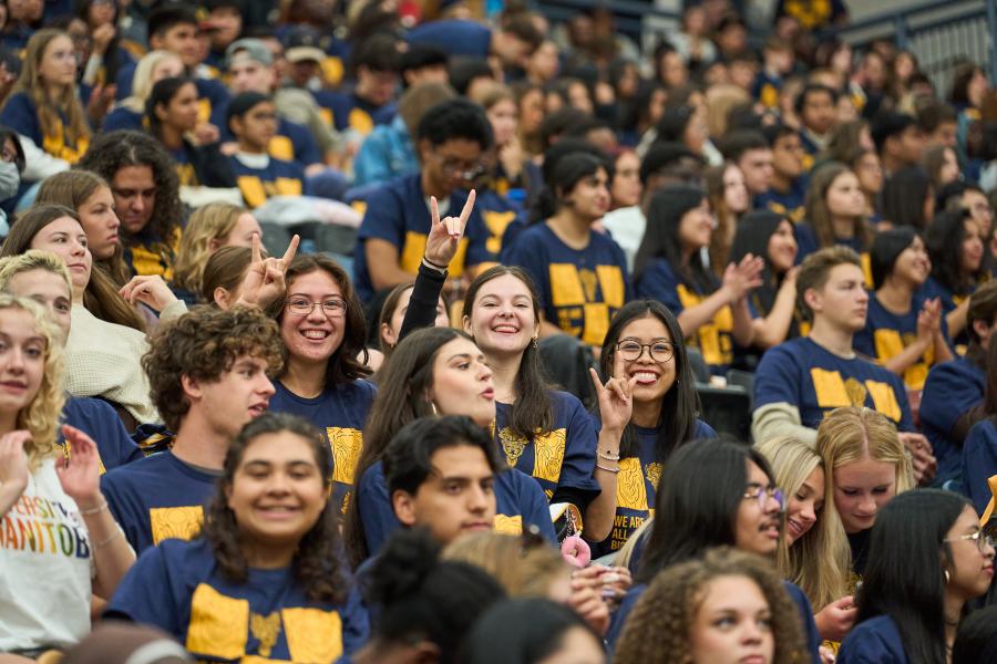 Excited new students attend the 2025 Welcome Day Pep Rally.