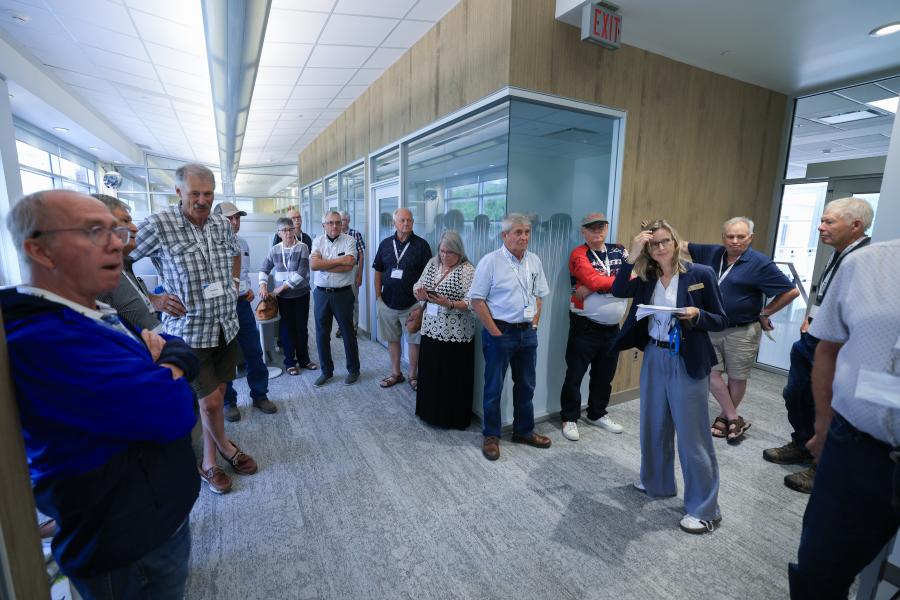 School of Agriculture Class of 1976 touring the office