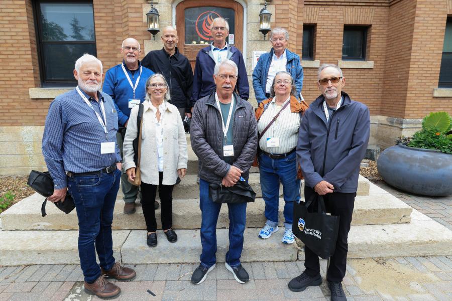 Natural Resources Institute 75-77 Reunion group photo in front of the National Centre for Truth and Reconciliation Building - the former home of the Natural Resources Institute