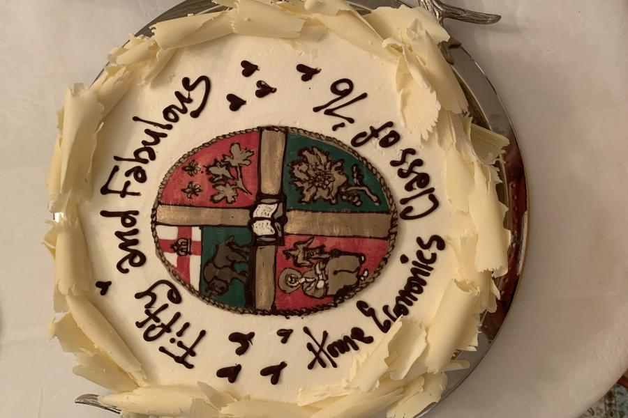 Human Ecology Class of 1976 - Fifty and Fabulous Cake with UM shield