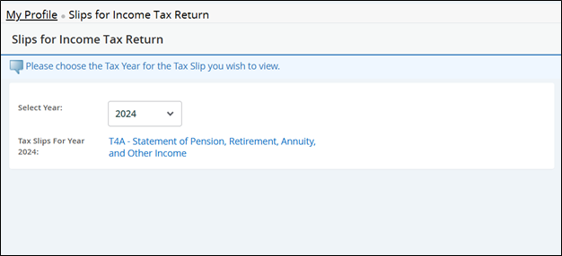 T4A menu, showing the box to select 