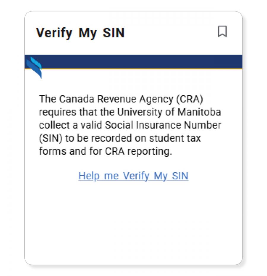 A screenshot of the verify my SIN card in Aurora.