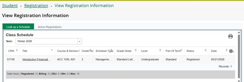 Screen shot of where to look for instructional methods in Aurora