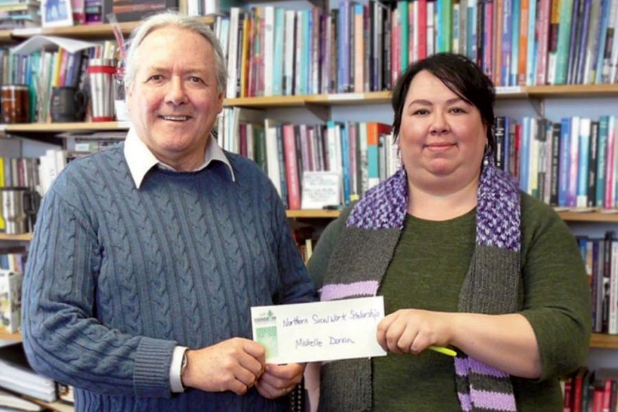 Michelle Dorion recipient of the Thompson Community Foundation Northern Social Work Program Scholarship Fund. 