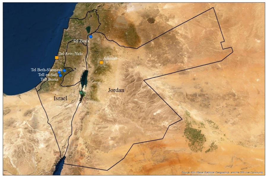 NEBAL sites in Levant